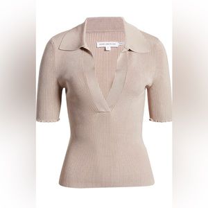 Good American Ribbed Polo Tee